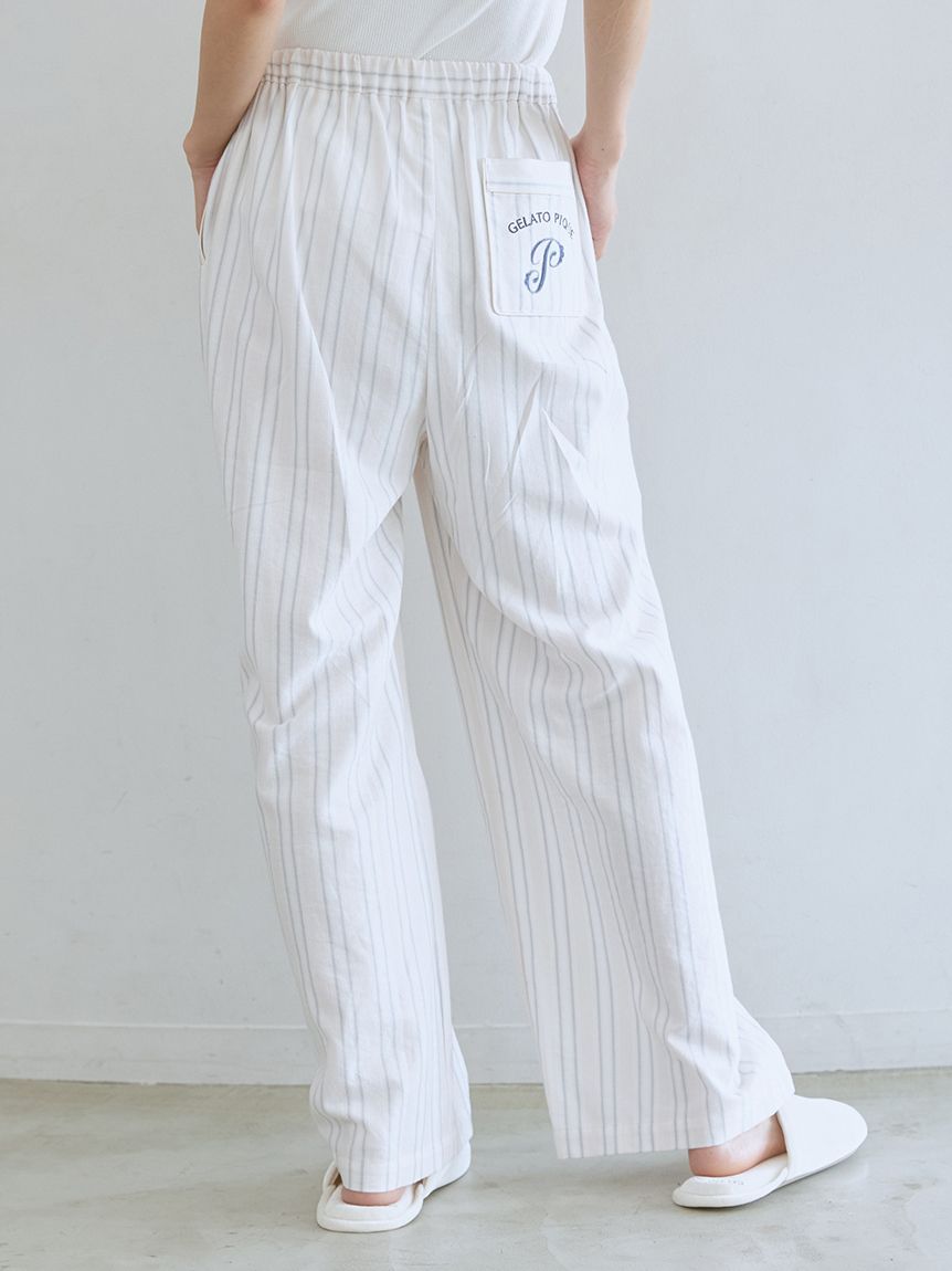 先染めストライプロングパンツ(ロングパンツ)｜ルームウェア・パジャマ