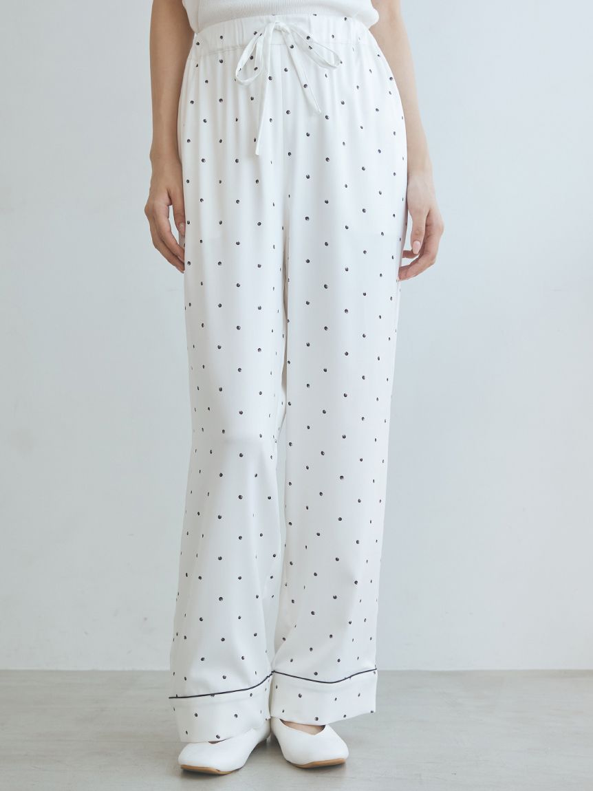 JOEL ROBUCHON】サテンロングパンツ(ロングパンツ)｜ルームウェア