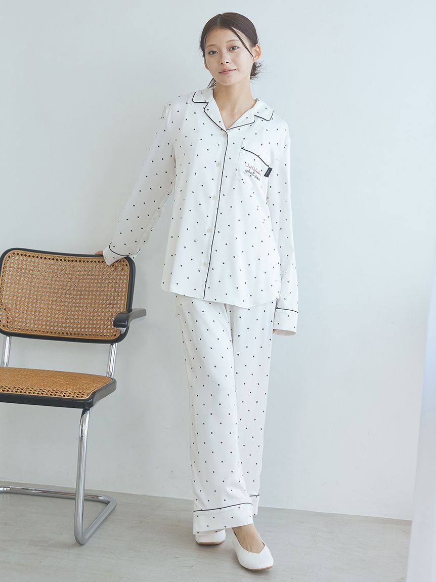 JOEL ROBUCHON】サテンロングパンツ(ロングパンツ)｜ルームウェア