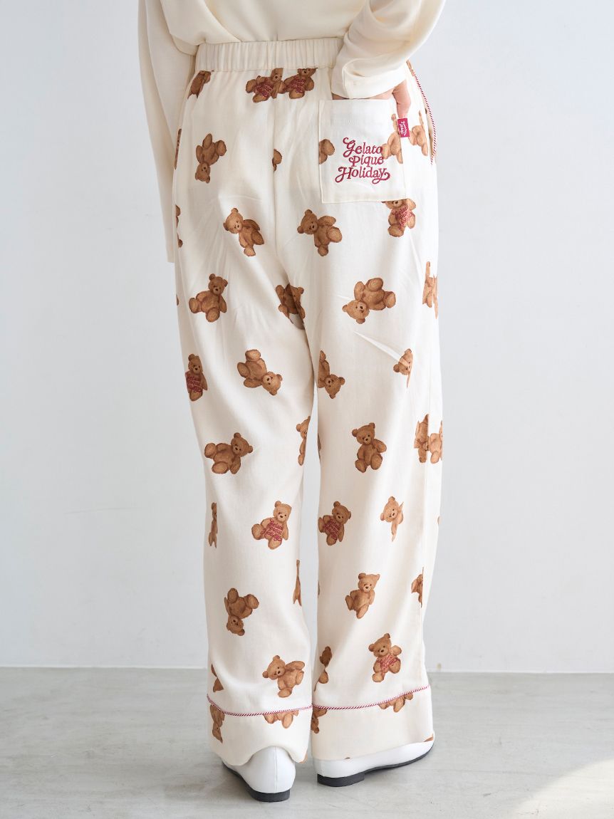 HOLIDAY】ベア柄ネルロングパンツ(ロングパンツ)｜ルームウェア