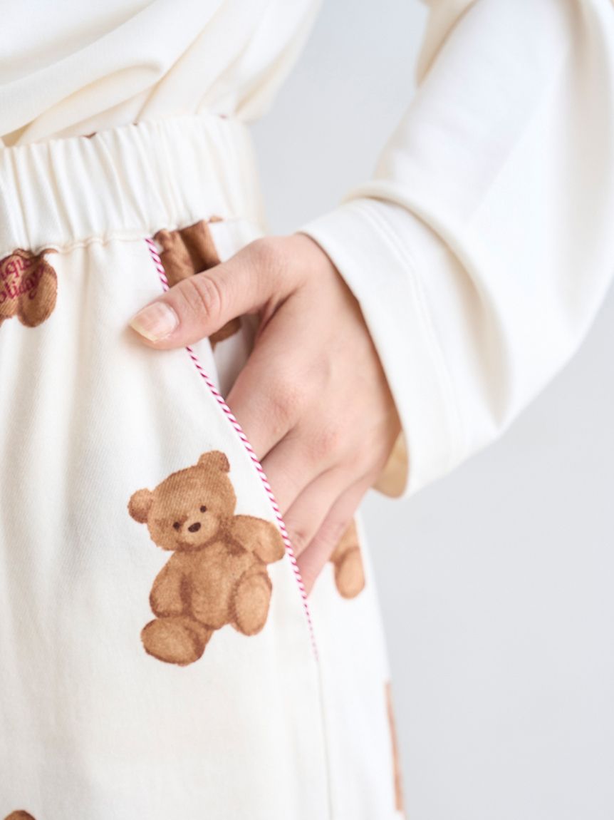 HOLIDAY】ベア柄ネルロングパンツ(ロングパンツ)｜ルームウェア