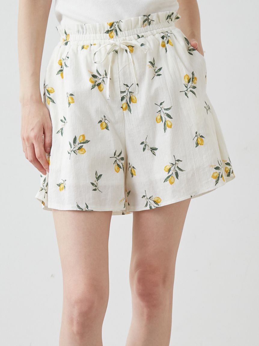 フルーツ小花柄ショートパンツ(ショートパンツ)｜ルームウェア
