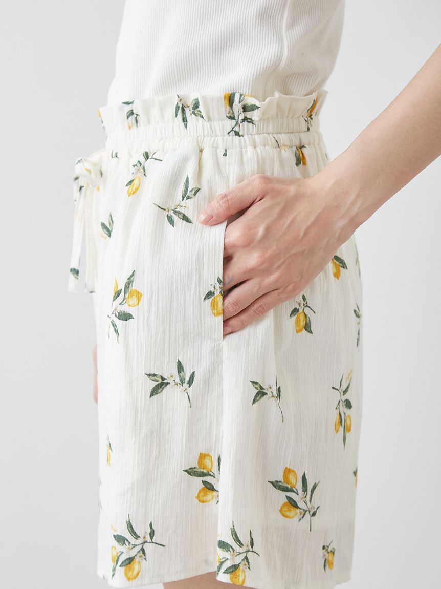 フルーツ小花柄ショートパンツ(ショートパンツ)｜ルームウェア
