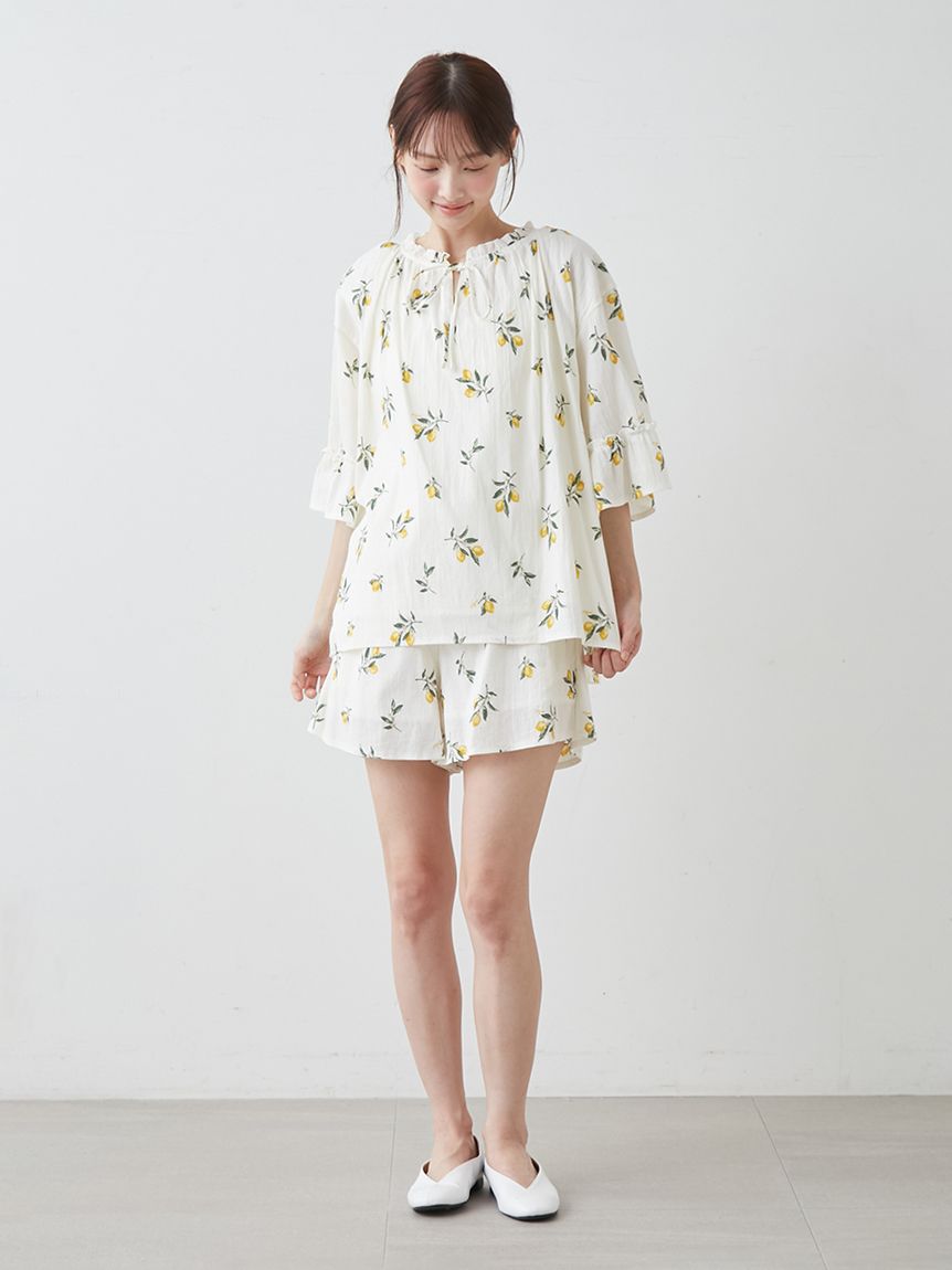 フルーツ小花柄ショートパンツ(ショートパンツ)｜ルームウェア