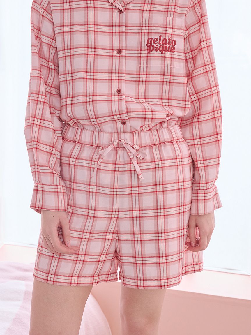クラゲ柄ジャケットとピンクスキー用パンツ、小物セット チェック柄ショートパンツ(ショートパンツ)｜ルームウェア・パジャマ