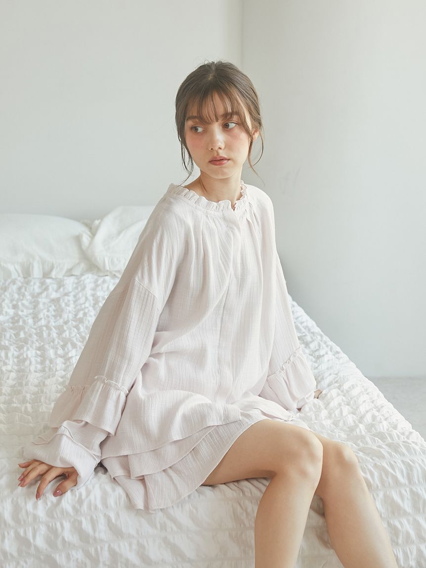 SPRING】フリルブラウス(カットソー・Tシャツ)｜ルームウェア