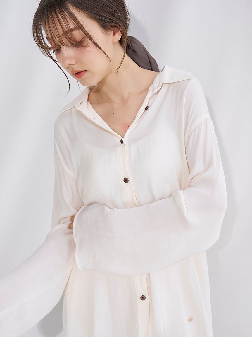 サテンシャツ(シャツ)｜ルームウェア・パジャマ通販の