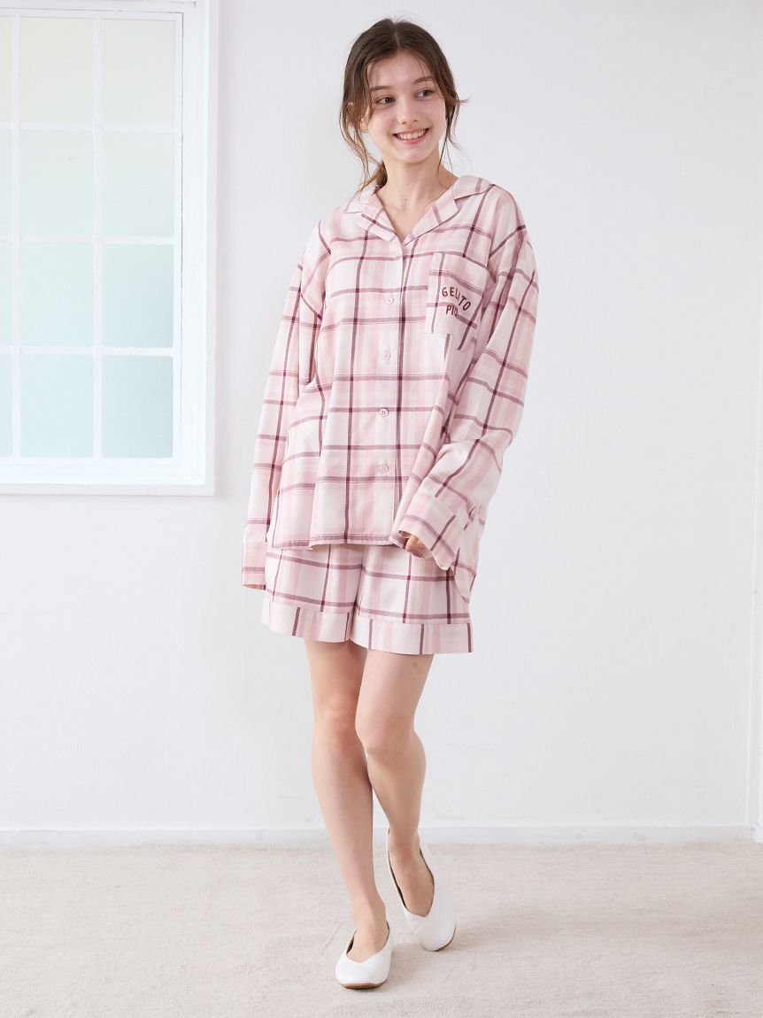 トレンドチェック柄シャツ(シャツ)｜ルームウェア・パジャマ通販の