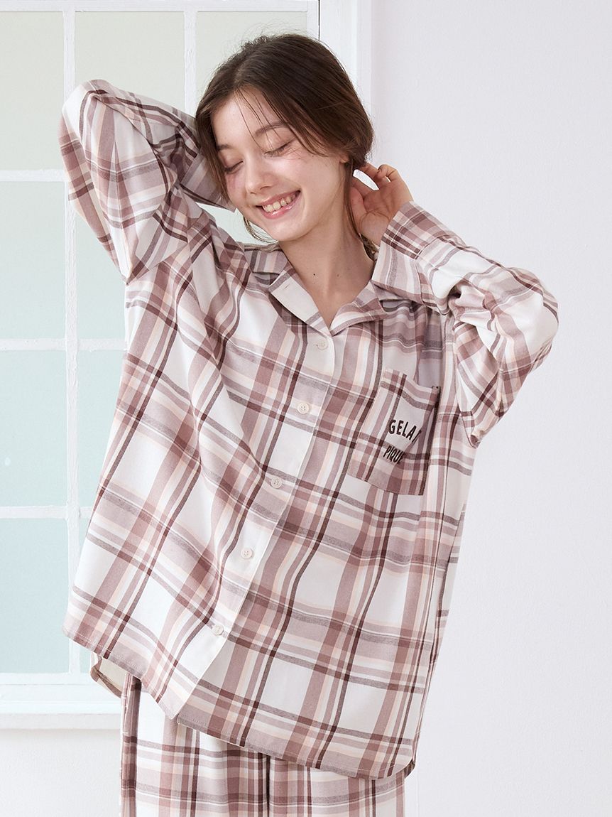 トレンドチェック柄シャツ(シャツ)｜ルームウェア・パジャマ通販