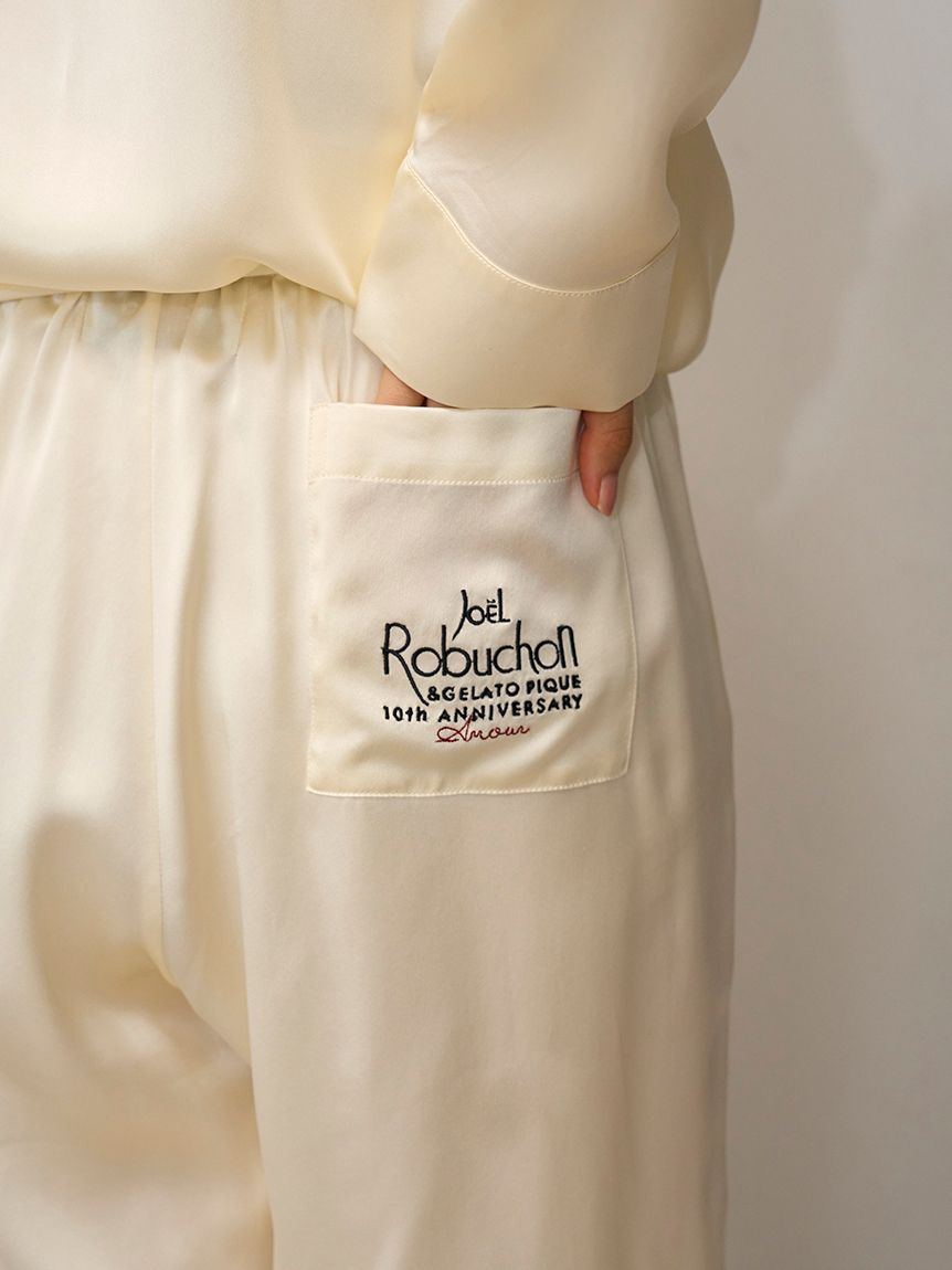 JOEL ROBUCHON】【販路限定】シルクサテンシャツ＆ロングパンツセット