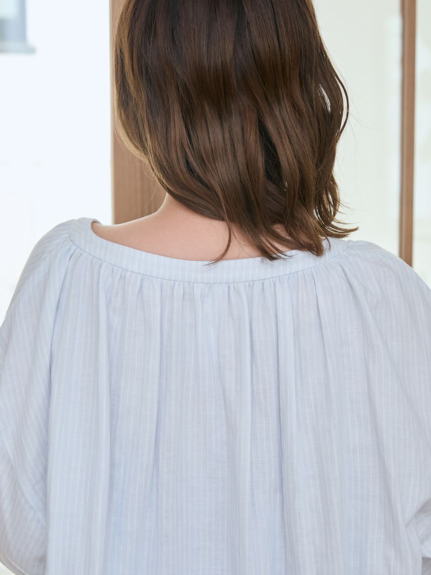 ガーゼストライプシャツ(シャツ)｜ルームウェア・パジャマ通販の