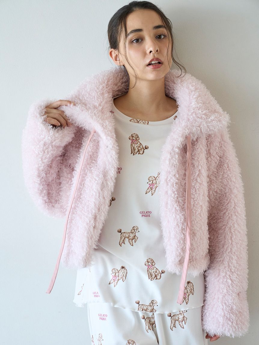 Katie ピンク プードルカーディガン Wicked x Katie Kime Women's Logo Graphic Cardigan - Light Pink 3X