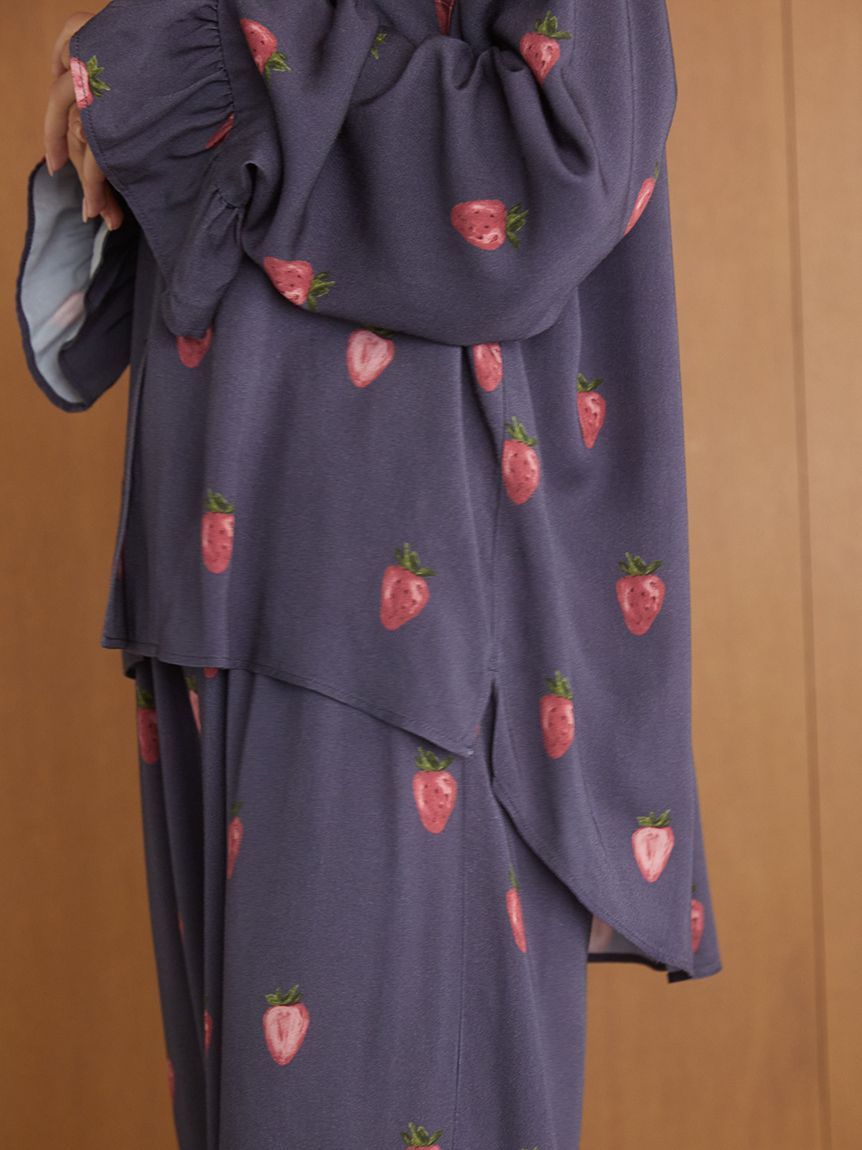 ストロベリー柄ツイルシャツ(シャツ)｜ルームウェア・パジャマ通販の