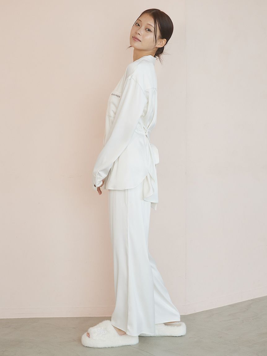 裏起毛サテンシャツ(シャツ)｜ルームウェア・パジャマ通販の