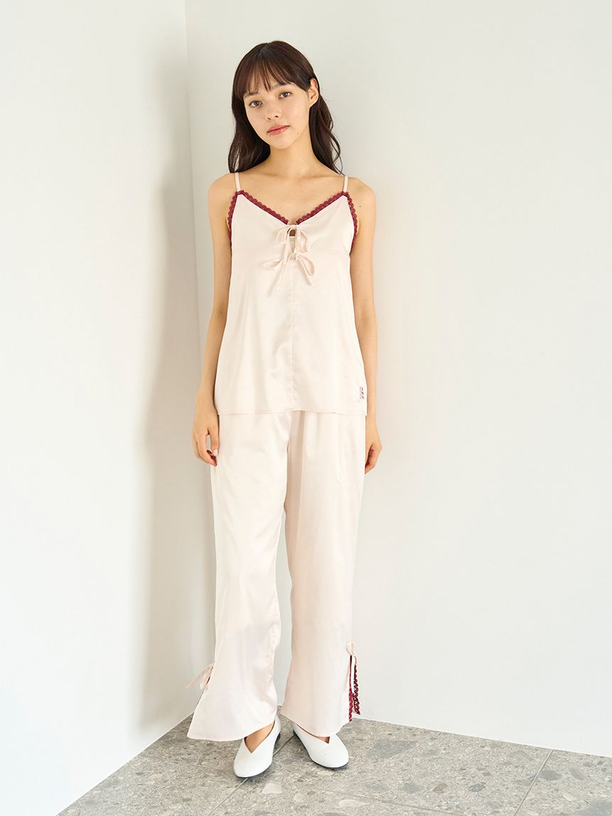 gelato pique サテンカップインキャミソール　サテンロングパンツ gelato pique（ジェラートピケ）の「サテンカップイン