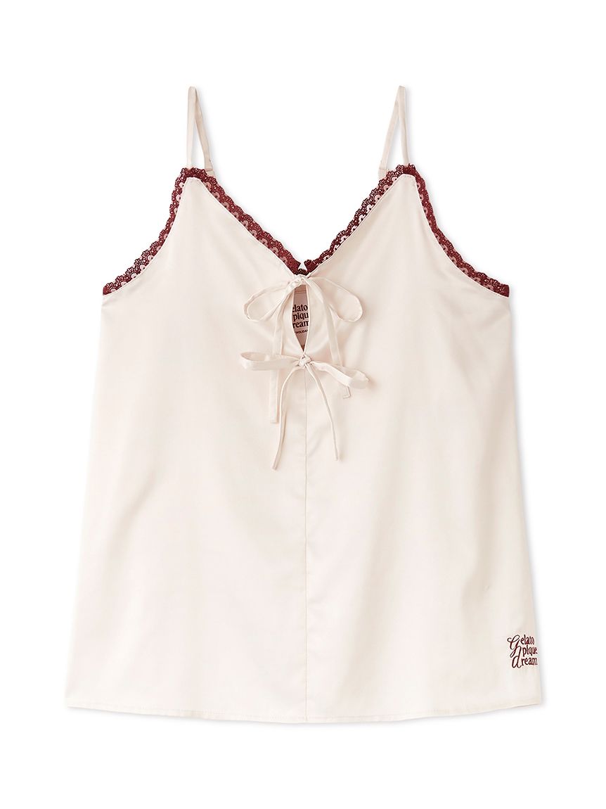 レースサテンキャミソール(キャミソール)｜ルームウェア・パジャマ通販