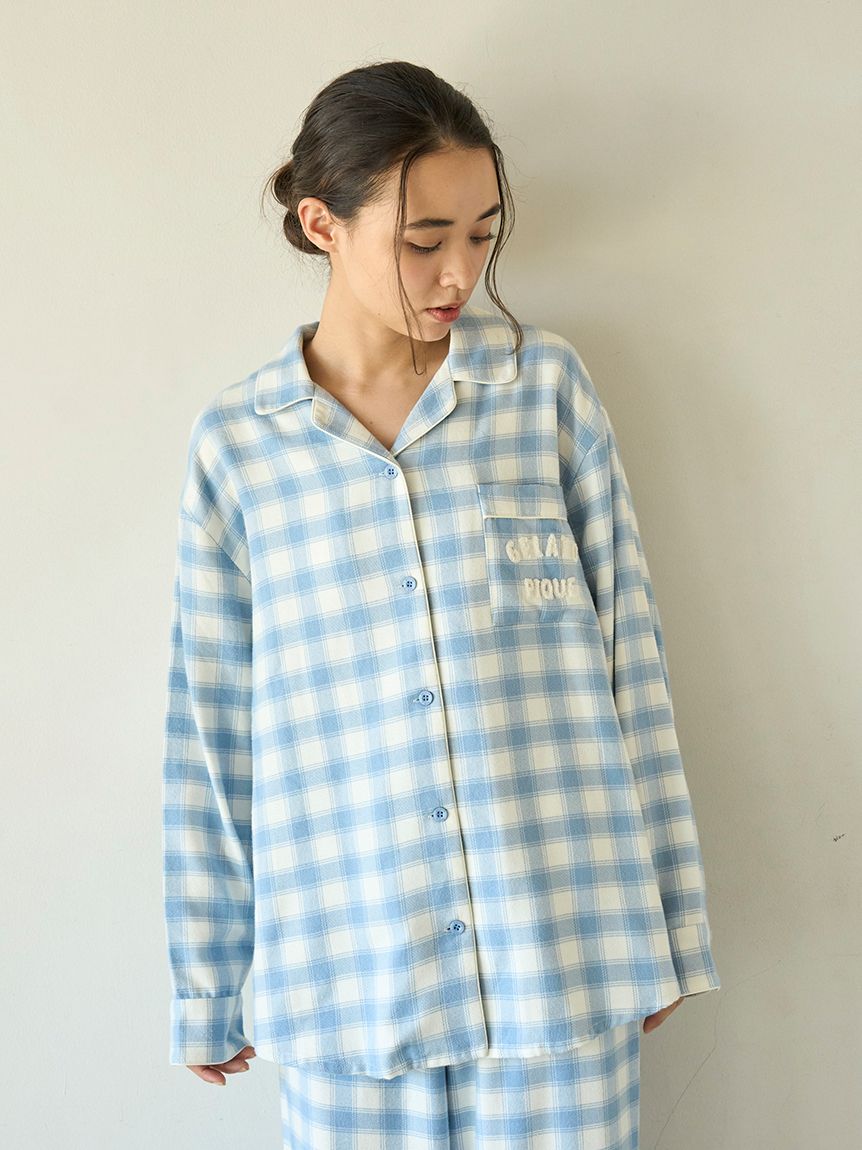 プレッピーネルチェックシャツ(シャツ)｜ルームウェア・パジャマ通販の
