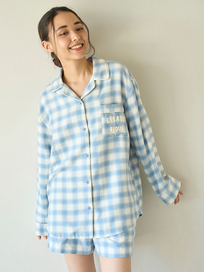 プレッピーネルチェックシャツ(シャツ)｜ルームウェア・パジャマ通販の
