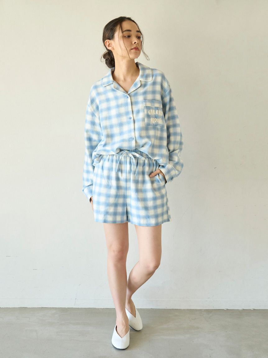 限定品　GELATO PIQUE ネイビー チェック ルームウェアセット　完売 gelato pique（ジェラートピケ）の「【ONLINE限定】【BABY】チェック柄
