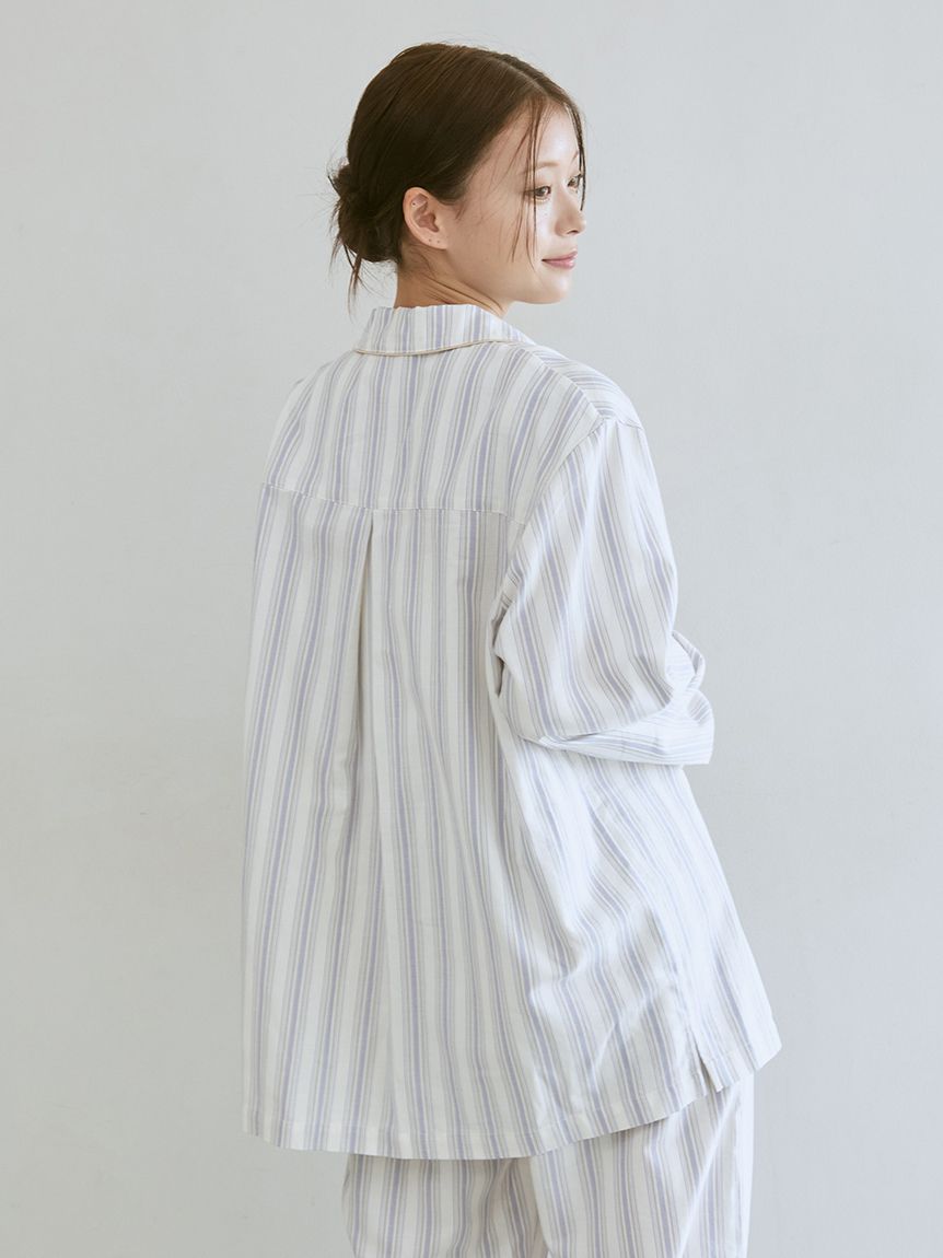 先染めストライプシャツ(シャツ)｜ルームウェア・パジャマ通販の