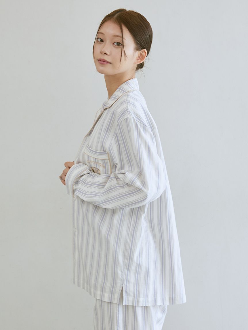 先染めストライプシャツ(シャツ)｜ルームウェア・パジャマ通販の