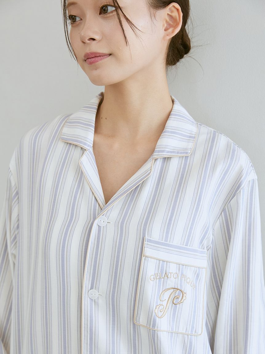 先染めストライプシャツ(シャツ)｜ルームウェア・パジャマ通販の