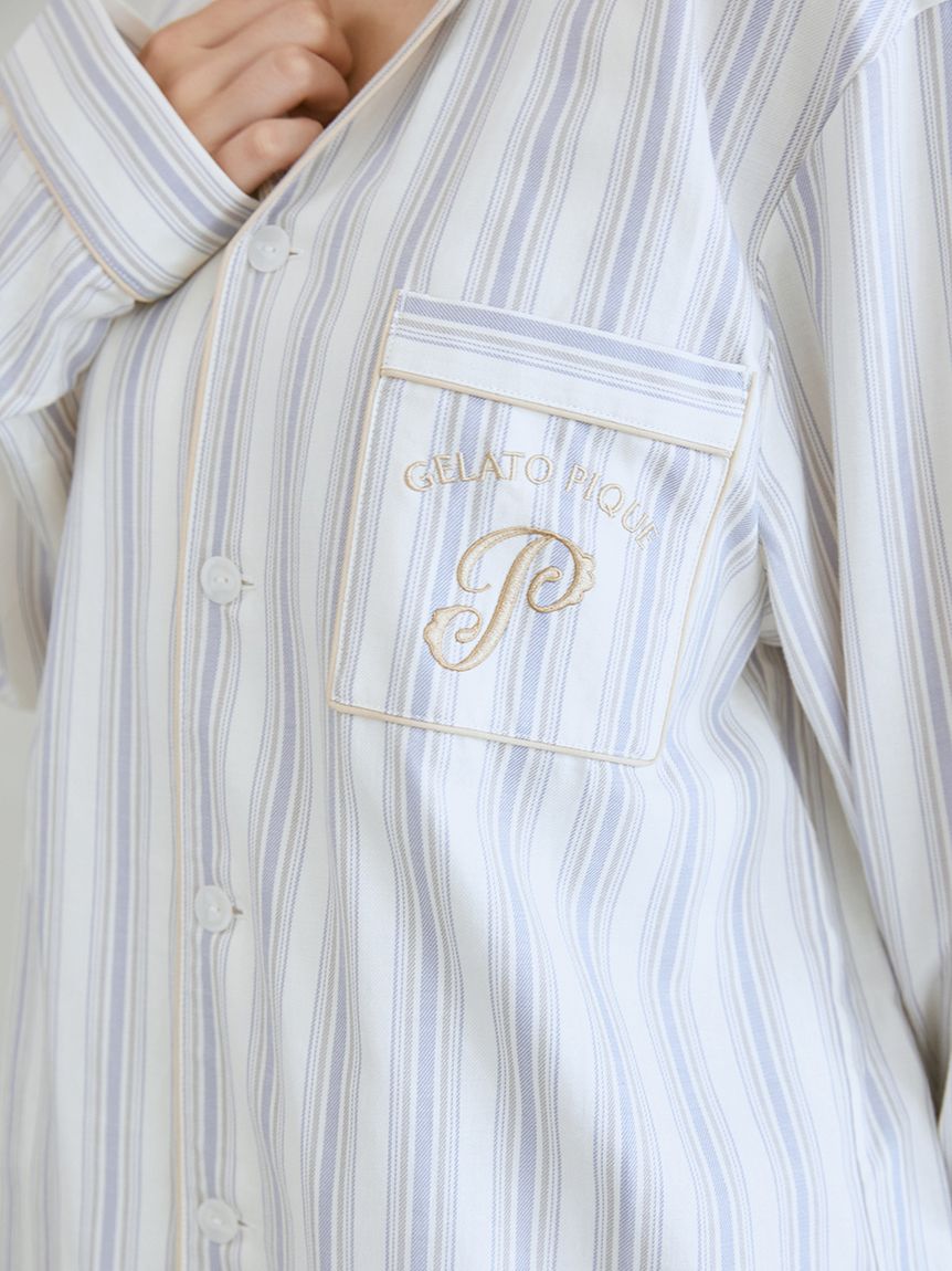 先染めストライプシャツ(シャツ)｜ルームウェア・パジャマ通販の