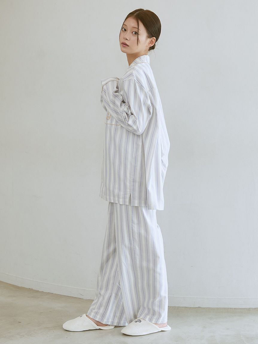 先染めストライプシャツ(シャツ)｜ルームウェア・パジャマ通販の