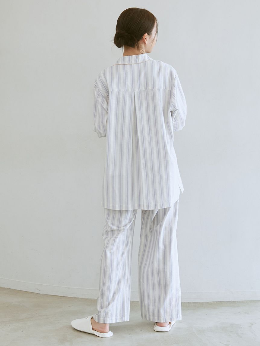 先染めストライプシャツ(シャツ)｜ルームウェア・パジャマ通販の