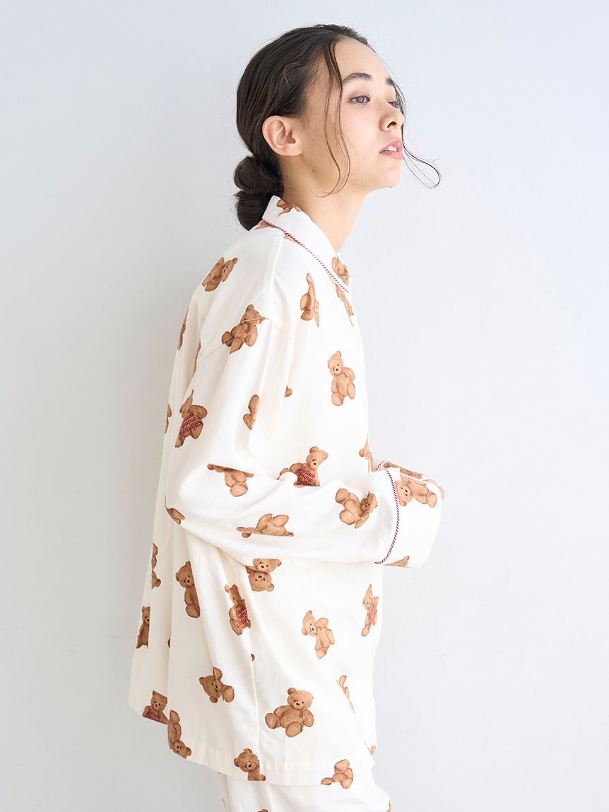 HOLIDAY】ベア柄ネルシャツ(シャツ)｜ルームウェア・パジャマ通販の