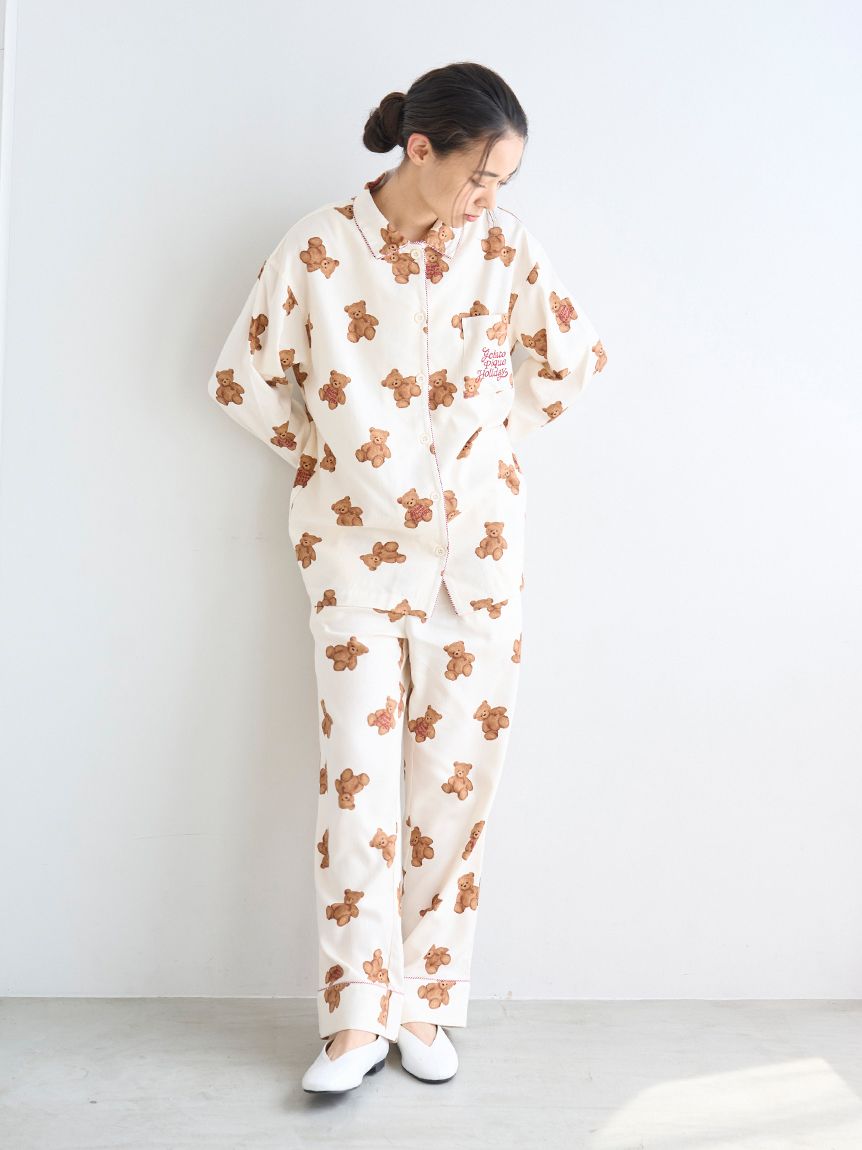 HOLIDAY】ベア柄ネルシャツ(シャツ)｜ルームウェア・パジャマ通販の