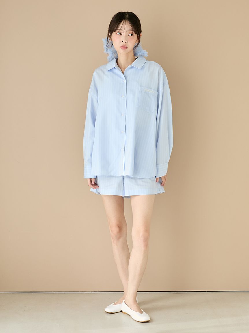 新品未使用 GELATO PIQUE ルームウェア ストライプ ジェラートピケ gelato pique ストライプシャツ （IVR