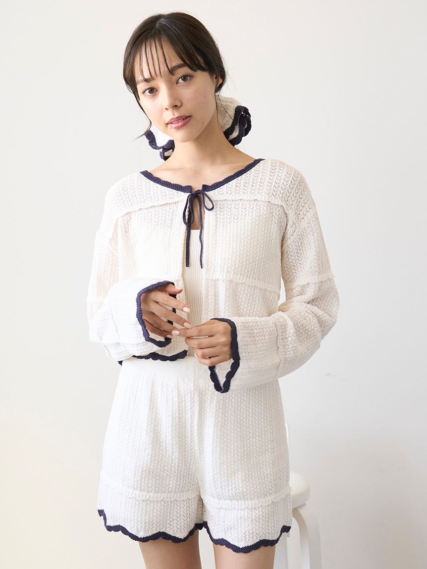 s*n様 ジェラピケ　ストロベリー　ルームウェア　シュシュ ストライプ柄リボンシュシュ(ヘアアクセサリー)｜ルームウェア