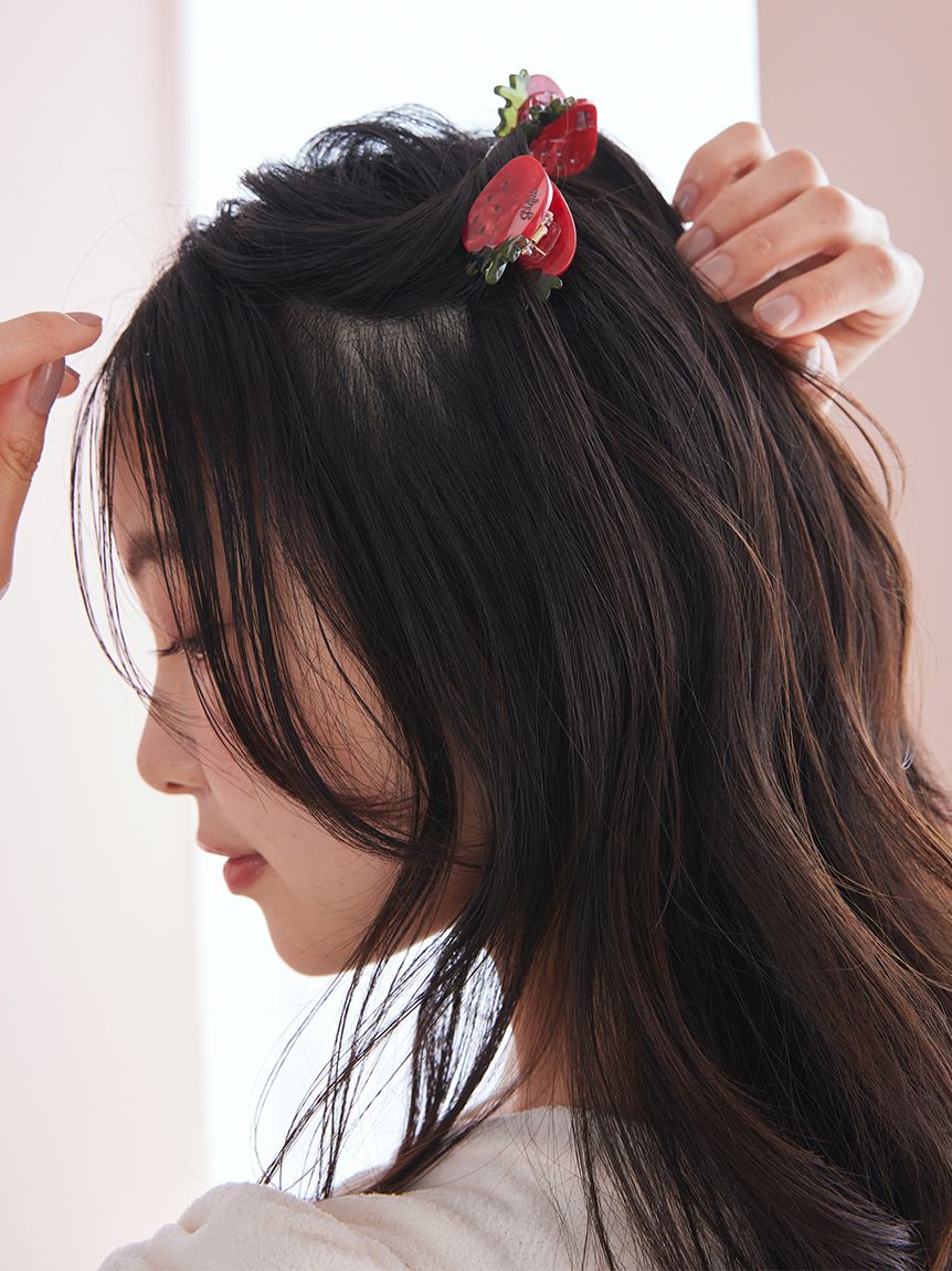 ストロベリーミニヘアクリップセット(ヘアアクセサリー)｜ルームウェア