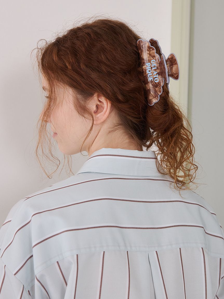バイカラーロゴヘアクリップ(ヘアアクセサリー)｜ルームウェア