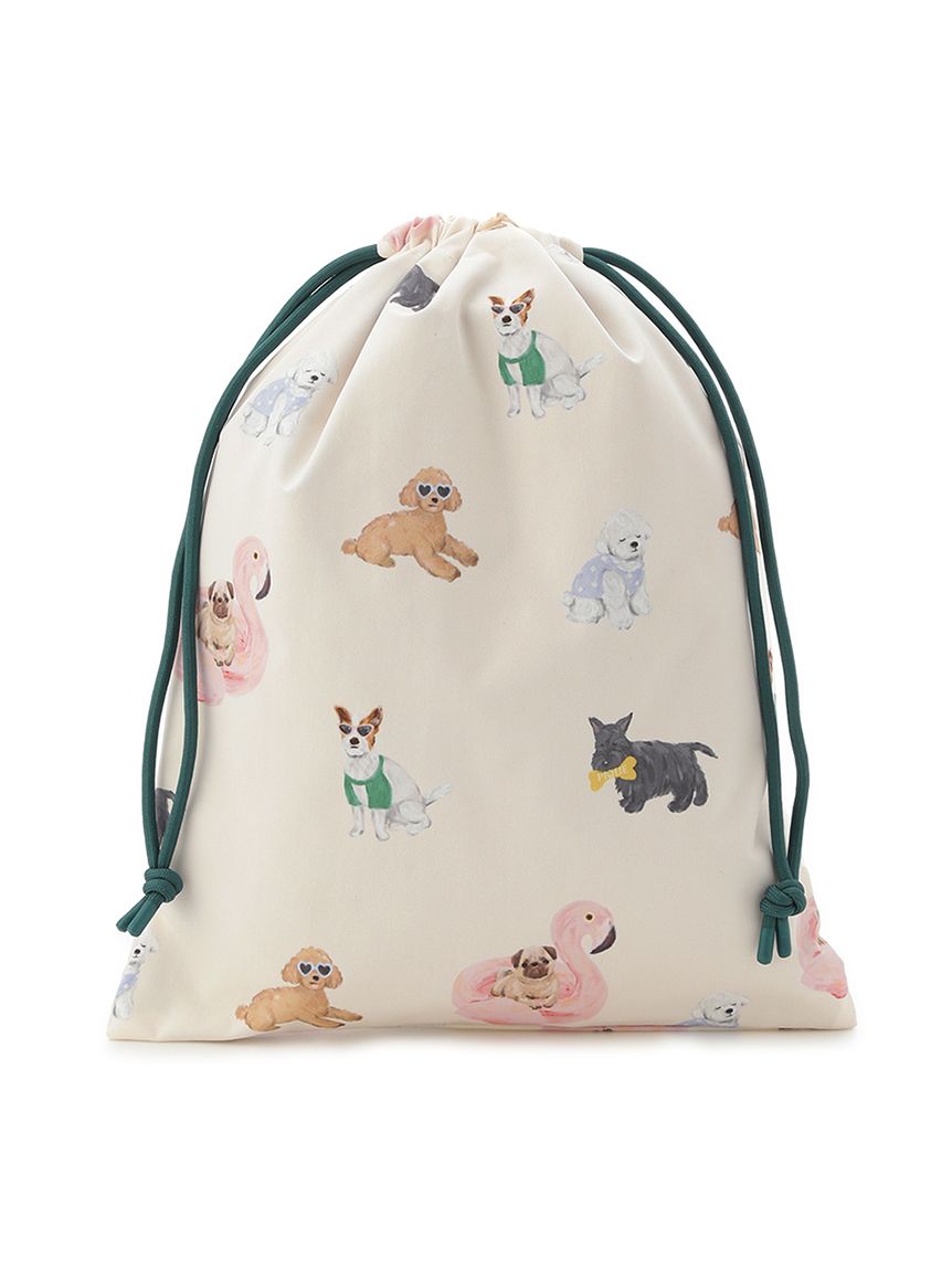 ジェラピケ★【gelato pique】犬柄巾着ポーチ２個セット SUMMER DOG柄巾着セット(ポーチ)｜ルームウェア・パジャマ通販の