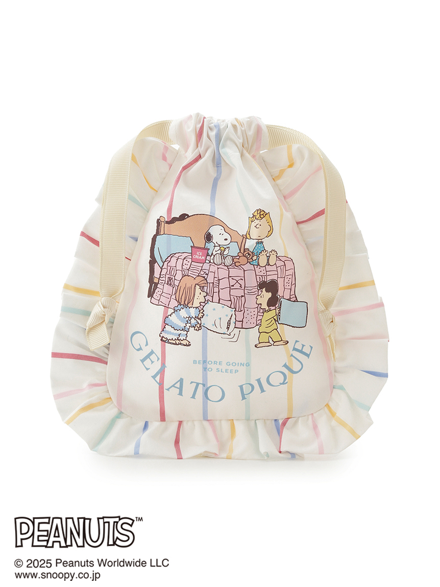 【新品未使用】ジェラピケ スヌーピーコラボ 2点セット PEANUTS】オリジナルアート 巾着2点セット(ポーチ)｜ルームウェア