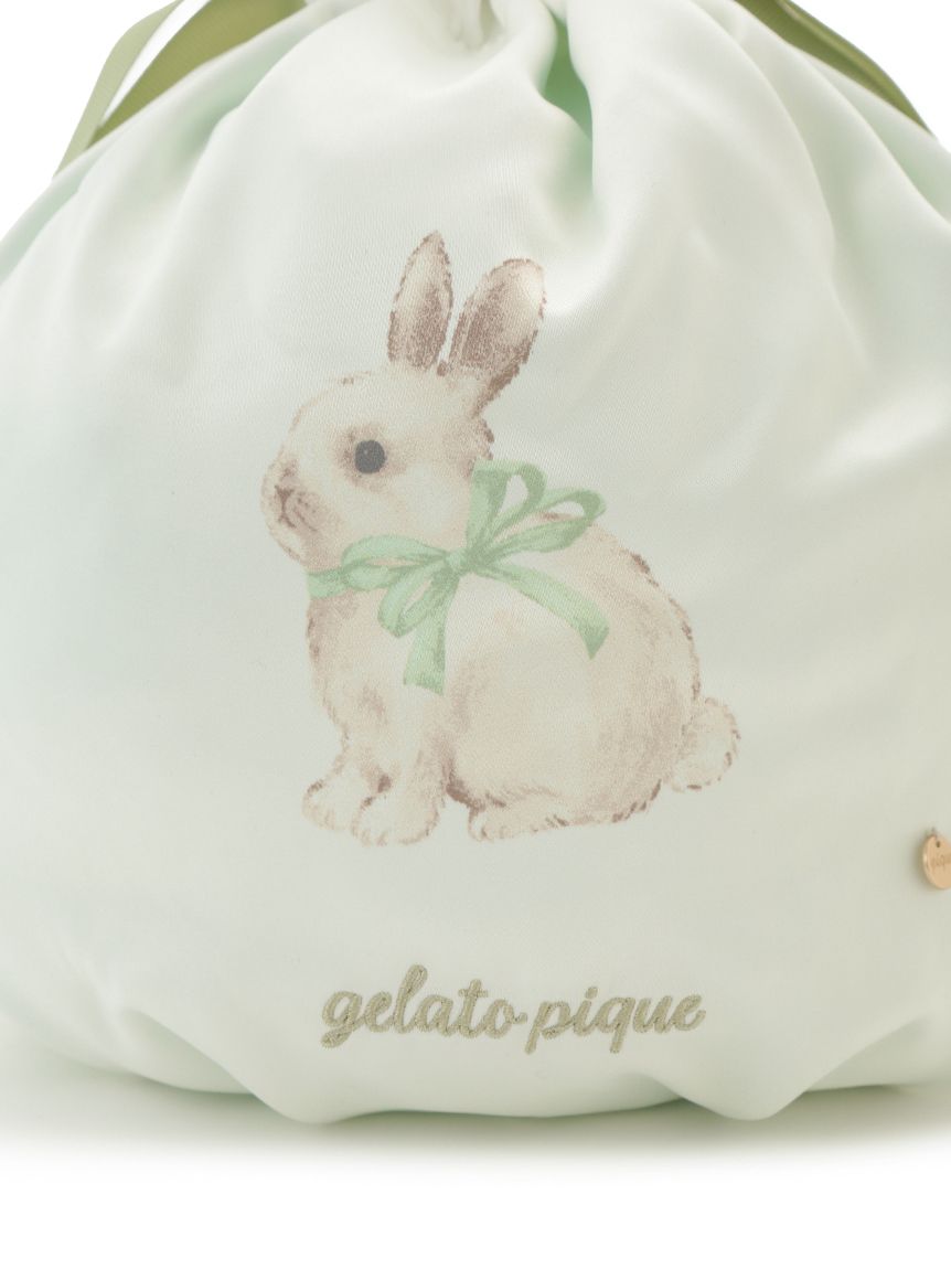ラビット柄巾着(ポーチ)｜ルームウェア・パジャマ通販のgelatopique