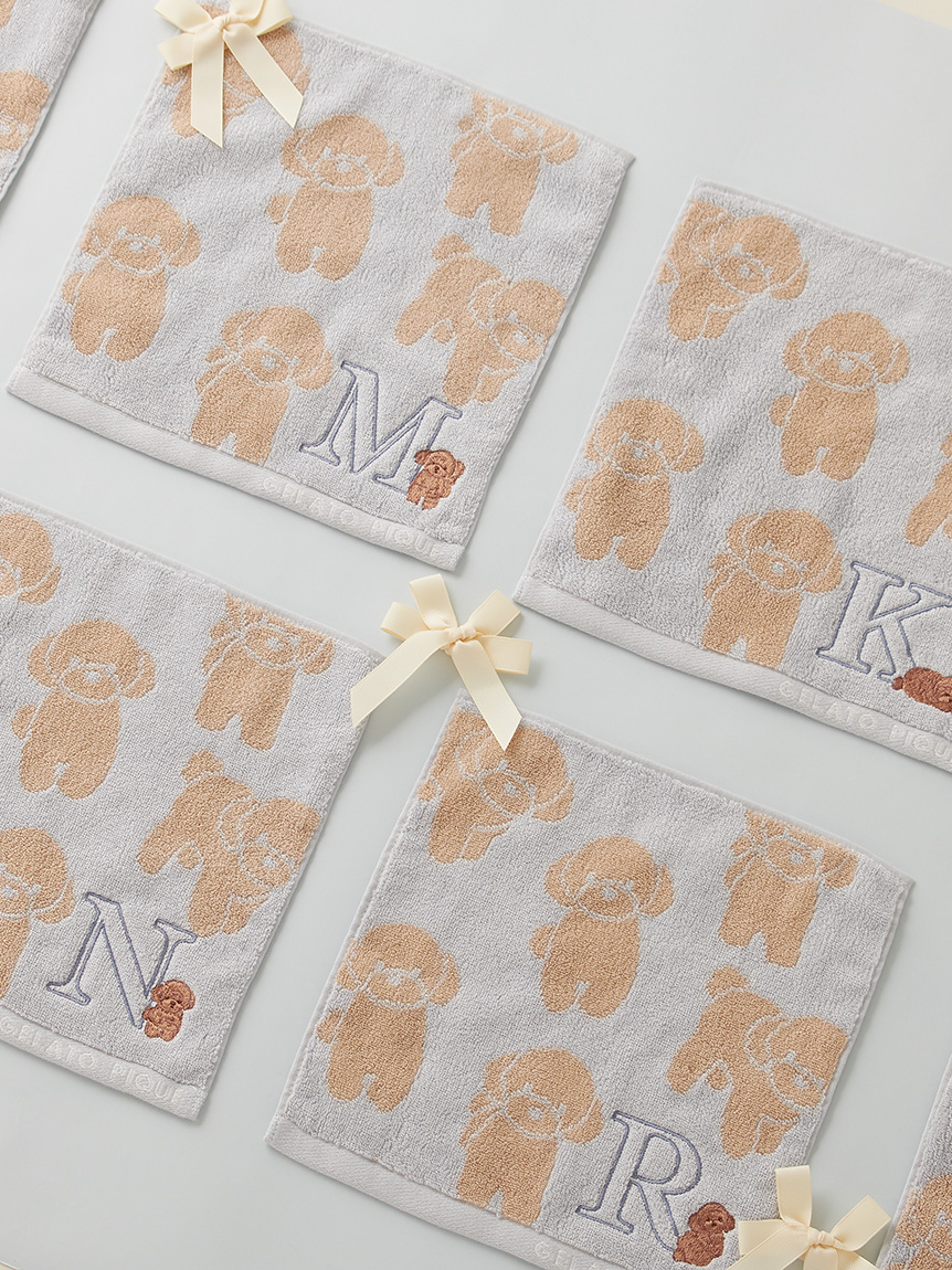 MASH STORE限定】イニシャル刺繍入りトイプードルハンドタオル(タオル