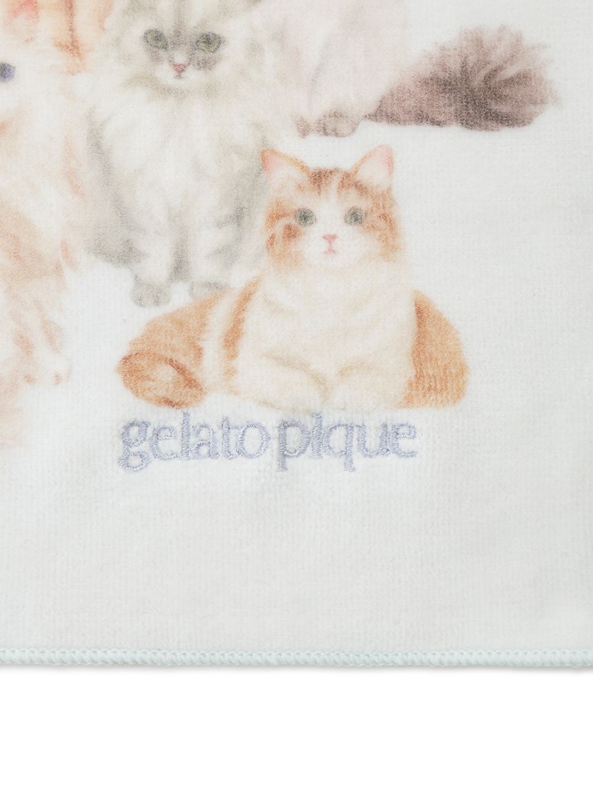 キャットワンポイントハンドタオル(タオル)｜ルームウェア・パジャマ