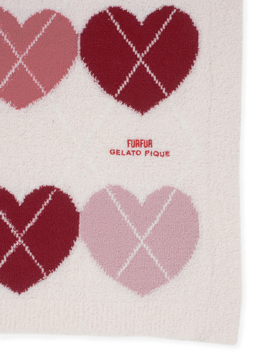 FURFUR】ハートアーガイルブランケット(ブランケット)｜ルームウェア