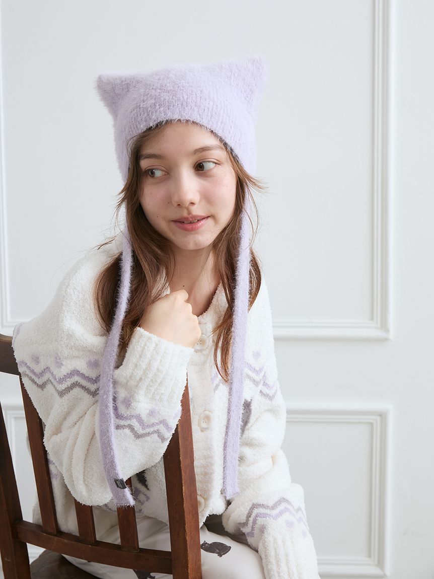 猫耳バラクラバ 猫耳バラクラバ 畦編みニット ネコ耳 もふもふ 個性的 ユニセックス