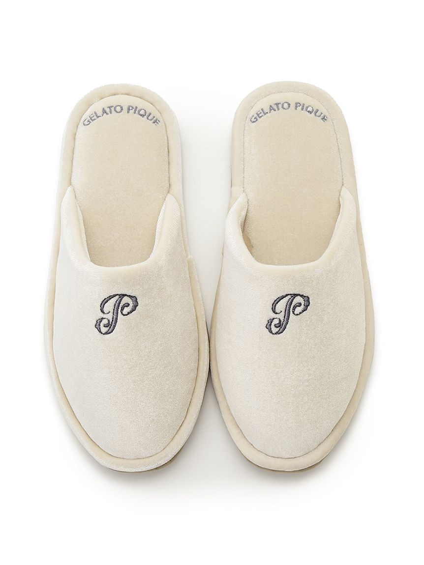 エンブレムモチーフベロアルームシューズ(ルームシューズ)｜ルーム