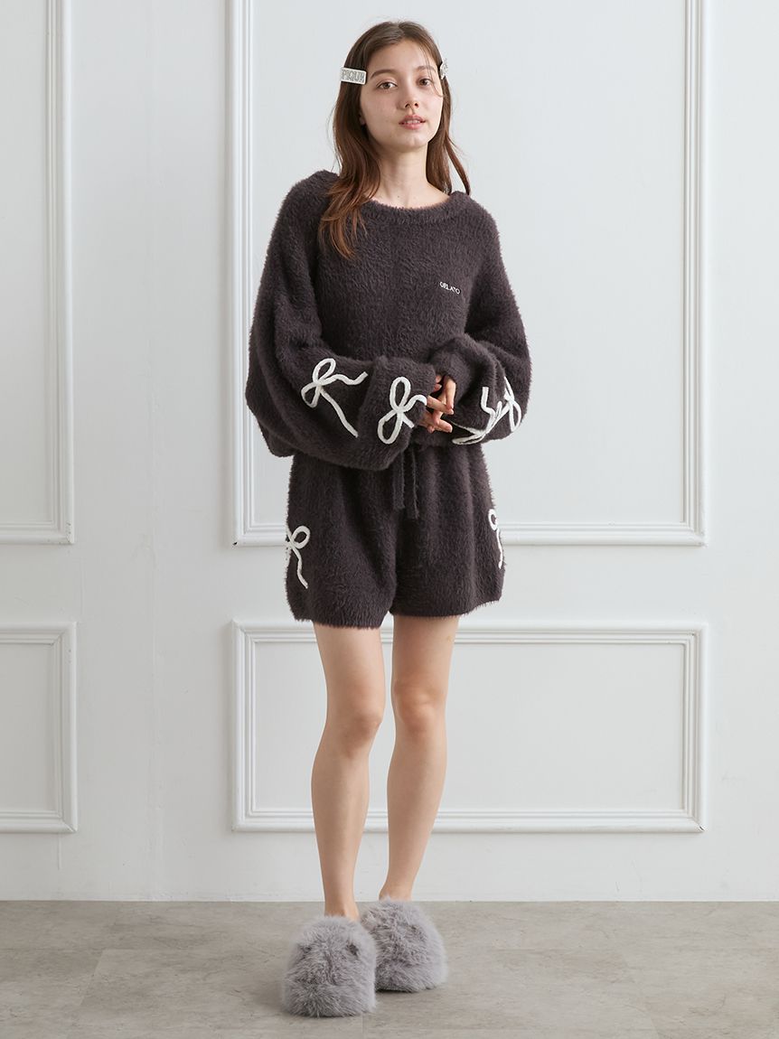 gelato pique リボンフェザーセットアップ リボンフェザーロンパース(ワンピース)｜ルームウェア・パジャマ通販の