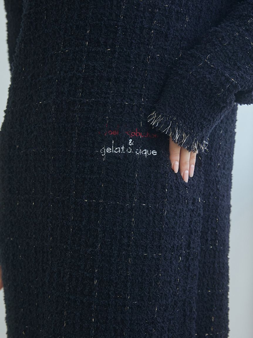 JOEL ROBUCHON】ツイードモコVネックワンピース(ワンピース)｜ルーム