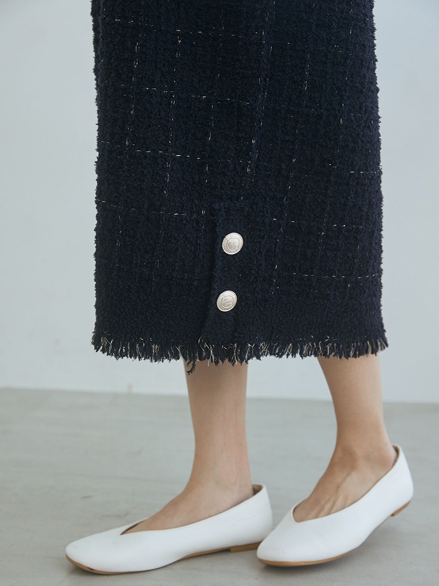 JOEL ROBUCHON】ツイードモコVネックワンピース(ワンピース)｜ルーム