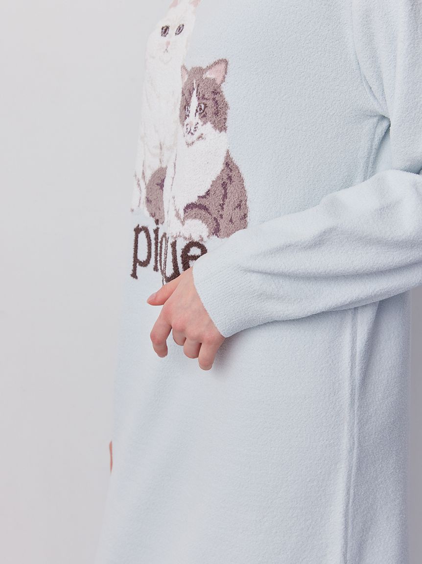 エアリーモコキャットジャガードワンピース(ワンピース)｜ルームウェア