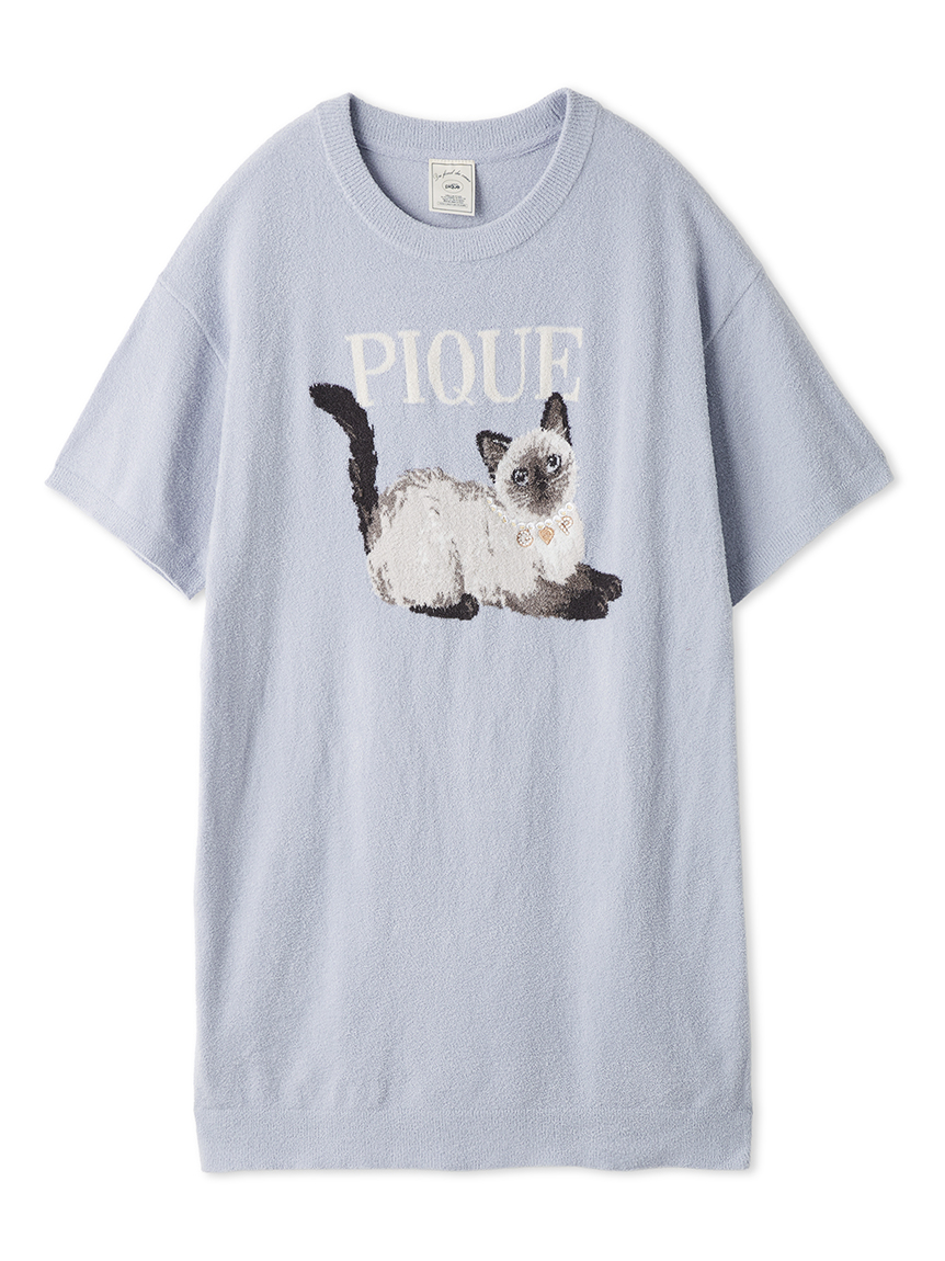 【新品】ジェラートピケ　ファッションCATS&DOGSジャガードミニワンピース ファッションCATS&DOGSジャガードミニワンピース(ワンピース)｜ルーム