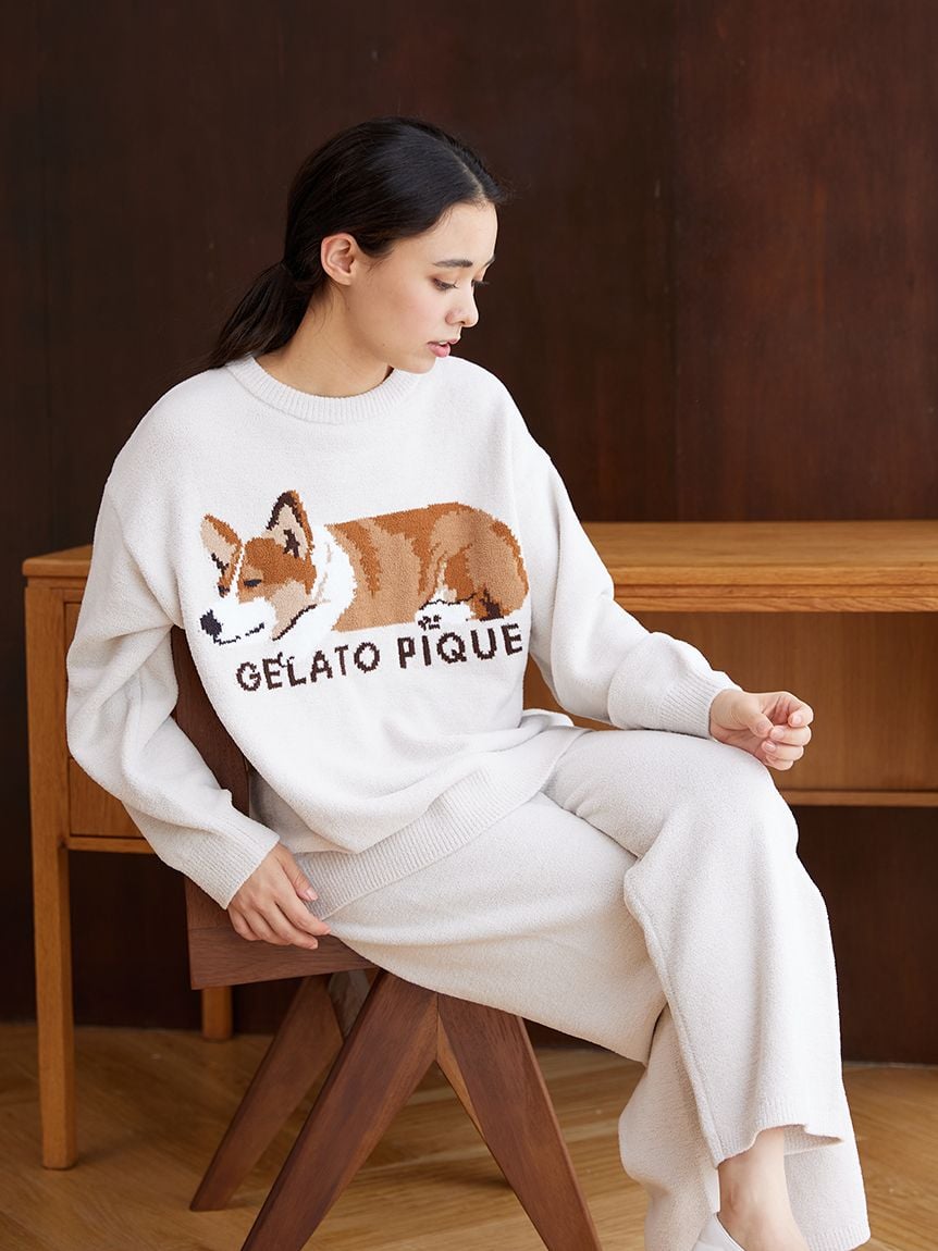 エアモコSLEEPING DOG ジャガードロングパンツ(ロングパンツ)｜ルームウェア・パジャマ通販のgelatopique（ジェラートピケ）公式サイト