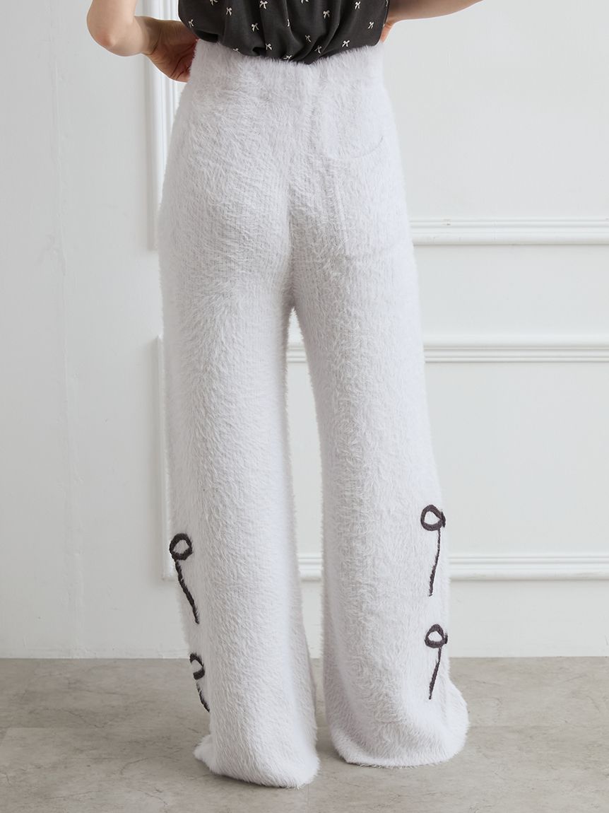 リボンフェザーロングパンツ(ロングパンツ)｜ルームウェア・パジャマ